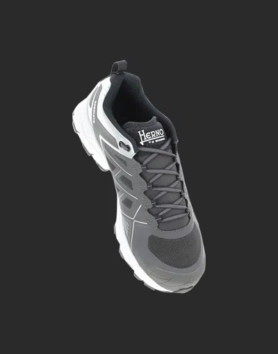 Herno Bicolor Polyester Athletic Sneakers In Gray
