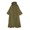 Herno Bicolor Polyester Coat In Green