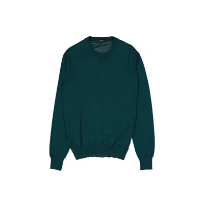 Herno Bicolor Virgin Wool Sweatshirt In Blue