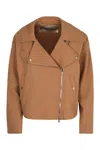 Herno First-act Pef Biker Jacket In Brown