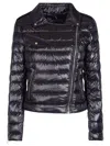 Herno Lightweight Biker Jacket With Diagonal Zip Closure In Nero