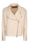Herno Biker Jacket In Panna