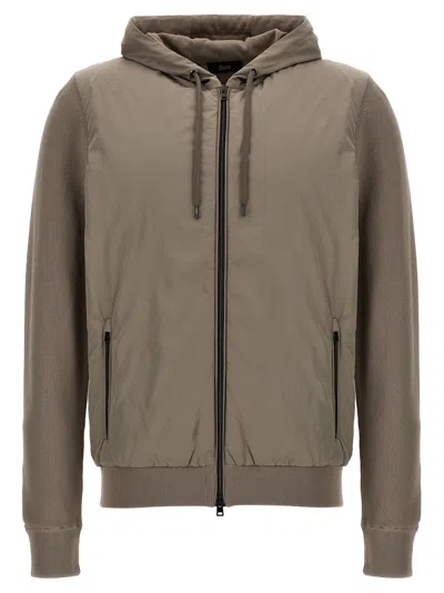 Herno Bimaterial Jacket In Beige
