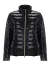 Herno Neutrals Shiny Ruffled Hem Polyamide Down Jacket In Black