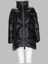 Herno Quilted Glossy High Collar Polyamide Down Jacket In Black