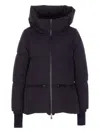 Herno 2layers Hooded Short Down Jacket In Black