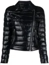 Herno Nylon Ultralight Biker Padded Jacket In Black