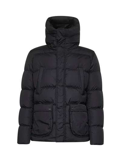 Herno Black Chamonix Nylon Hooded Bomber Jacket