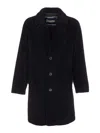 Herno Long Sleeve Notched Lapel Coat With Pockets In Black