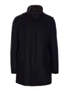 Herno Collar Shearling Removable Pockets Lateral Sleeves Long In Black