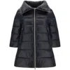 Herno A-shape Jacket In Nylon Ultralight And Lady Alternative Fur In Black