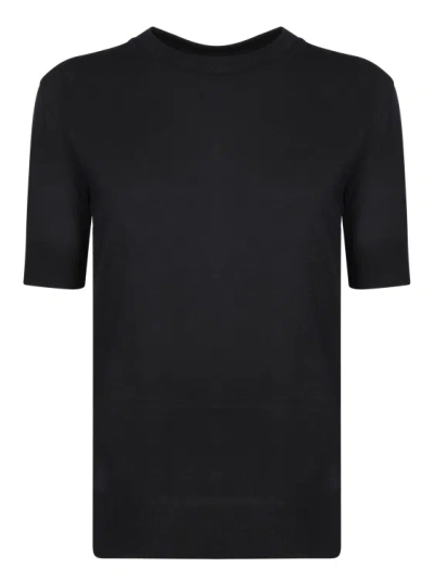 Herno Black Cotton And Lyocell T-shirt