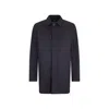 Herno Point-collar Single-breasted Coat In Blue