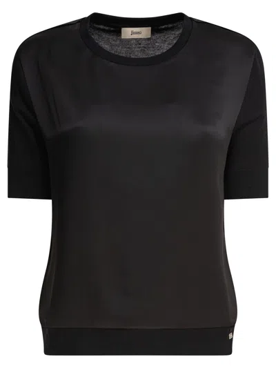 Herno Black Cotton T-shirt