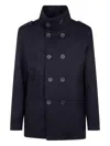 Herno "military Short Peacoat" Coat In Blue
