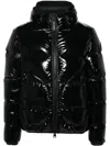 Herno Glossy Nylon Down Jacket With Drawstring Hood In Black