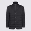 Herno Tailored Black Puffer Jacket With Notched Collar In Black