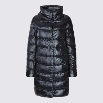 Herno Black Down Jacket In Blue