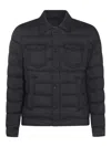 Herno Piumino Denim Jacket In Nylon Trapuntato In Negro