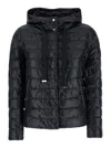 Herno Black Down Jacket With Drawstring Hood And Logo Detail On The Drawstring In Tech Fabric Woman In Black