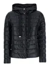 Herno Black Down Jacket With Drawstring Hood And Logo Detail On The Drawstring In Tech Fabric Woman In Black