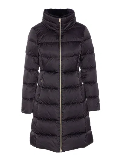 Herno Black Down Jacket With Frontal Zip Closure