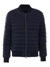 Herno Black Down Jacket With Frontal Zip Closure In Blue