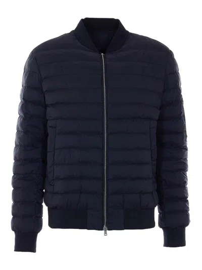 HERNO BLACK DOWN JACKET WITH FRONTAL ZIP CLOSURE