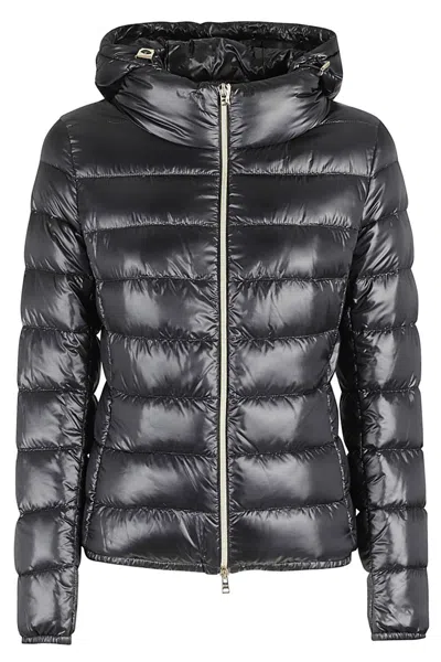 HERNO HERNO BLACK DOWN JACKET WITH HOOD
