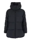 Herno Black Down Jacket With Removable Drawstring Hood In Tech Fabric Woman In Black