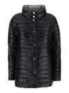 Herno Black Down Jacket With Snap Buttoned High Neck In Tech Fabric Woman In Black