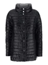 Herno Black Down Jacket With Snap Buttoned High Neck In Tech Fabric Woman In Black