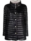 Herno Black Down Jacket With Snap Buttoned High Neck In Tech Fabric Woman In Black