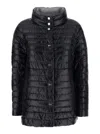 Herno Black Down Jacket With Snap Buttoned High Neck In Tech Fabric Woman In Multicolor