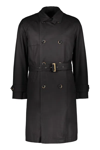 Herno Black Elegant Trench Coat With Adjustable Belt