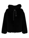 Herno Bomber Soft Faux Fur In Black