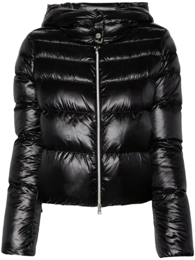 HERNO BLACK FEATHER DOWN PADDED JACKET