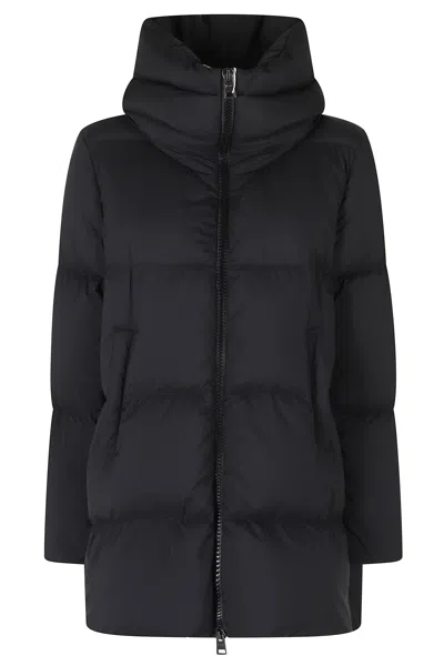 Herno Black High Neck Double-slider Zip Polyamide Down Jacket
