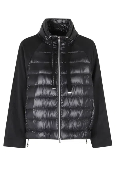 Herno Black High Neck Drawstring Double-slider Zip Polyester Down Jacket