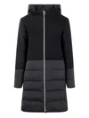 Herno Hooded Padded Jacket With Wool Inserts In Black