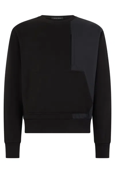 Herno Black Hoodie With Pockets, Versatile And Minimal