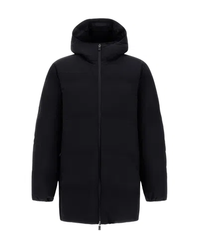 Herno Black In New Impact Seamless Long Stretch Parka