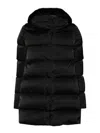 Herno Women Midi Hooded Down Jacket In Black