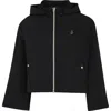 HERNO BLACK JACKET FOR GIRL WITH LOGO
