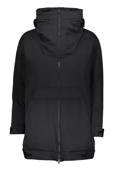 Herno Black Jacket With Adjustable Hood