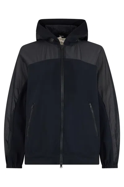 Herno Black Jacket With Hood In Versatile Design