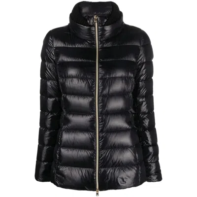 Herno Quilted Puffer Jacket With High Collar In Black