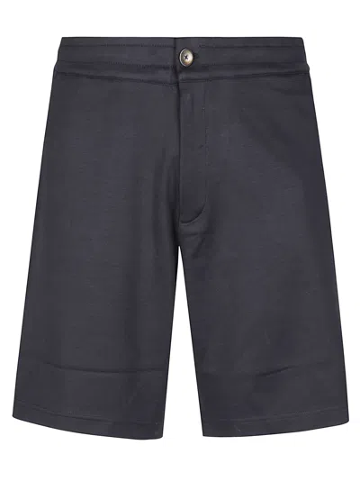 Herno Black Minimalist Cotton Tailored Shorts In Multi