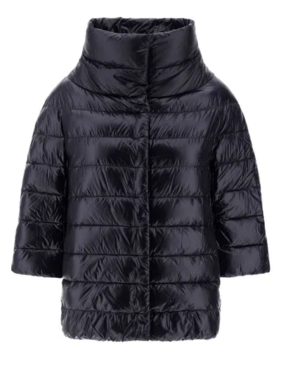HERNO BLACK NYLON AMINTA CAPE