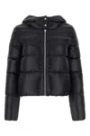 Herno Black Hooded Down Jacket In Nylon Woman
